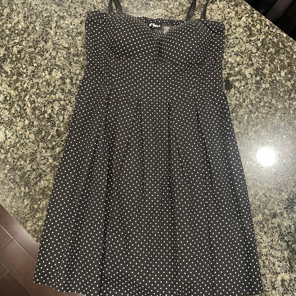 Elegant Black and White Polka Dot Mini Dress